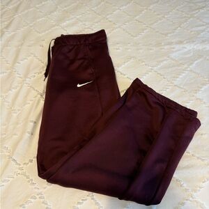 Nike Maroon Jogger Pants with White Swoosh